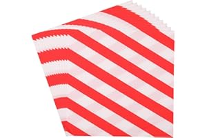 TRIMMING SHOP 20pcs Christmas Party Disposable Paper Napkins 2 Ply Napkins Holiday 33cm x 33cm Cocktail Napkins Serviette for New Year Winter Dinner Party Supplies Decoration, White & Red Striped