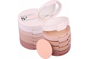 FantasyDay 5 Colori Ultra-Coprente e Opacizzante a Lunga Tenuta Fondotinta In Polvere Set di Trucchi Kit Bellezza Cosmetici Kit per Viso - Waterproof e Idratante Fondotinta Makeup Set