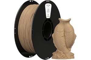 kexcelled WOOD PLA Filament, 1,75mm +/- 0,03mm, Woodgrain, Wysoka Zawartość Włókien Drzewnych, Pasuje do Większości Drukarek FDM, Szpula 1kg(2,2funta), Żółty