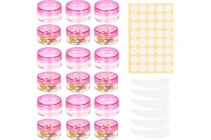 Sgehai contenitori per cosmetici,vasetti cosmetici,barattolini plastica piccoli con tappo contenitori piccoli per creme,vuoti contenitori piccoli per creme (Rosa 5g-27 pezzi)