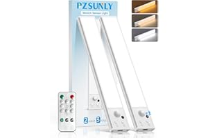 PZSUNLY Led Sottopensile Cucina con Telecomando, 20cm Luce Led Sottopensile con Sensore di Movimento,Dimmerabile, Magnetica, Ricaricabile Luce Armadio per Corridoi, Armadi, Cucine (2 pezzi,Bianco)