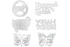 6 Set di fustelle per la fabbricazione di carte, Accfore Happy Birthday taglio Dies Card Making Supplies DIY Die Cutters Card Making Die Stencils per Scrapbooking