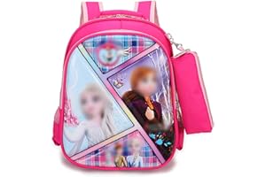 Mochila-Tomicy Mochila Escolar para Adolescentes Niñas, Impermeable Nailon Mochila con Estuche para Lápices, Mochila Rosado de Gran Capacidad, Multifunción Material Escolar para Niñas