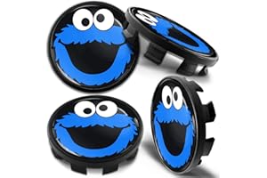 Biomar Labs 4 x 68mm Wheel Centre Alloy Hub Center Caps Hubcaps Compatible with 36136783536 Black Blue Elmo Cookie Monster CB 41