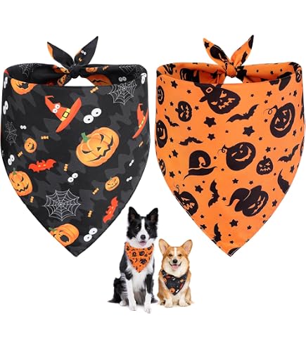 Bandana D'Halloween Pour Chien « Too Cute To Spook » – Taille M/L, Fermeture Par Bouton-pression, Motif Festif - 12