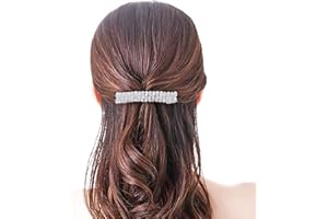 Yienate Fancy Kristall Haarspange Barrette Französisch Braut Strass Haarspangen Pferdeschwanz Halter Seite Clips Rutschfest Stark Fixiert Bobby Pin Funkelnden Weißen Kristall Haarschmuck Für Frauen