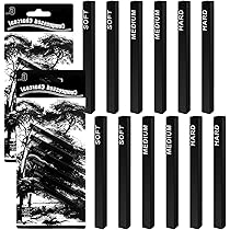 Set 12 Matite Carboncino - Per Disegno, 3 Durezze, In Legno Di Vimini, Per Artisti E Schizzi - Foto 7