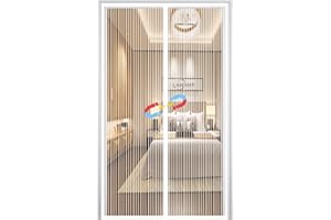 LRHRHR Moustiquaire Porte Magnétique, Auto-Adhésif Rideau en Maille, Fermeture Automatique, sans Perçage, pour Couloirs Patio Portes-White-A|| 120x225cm(47x88inch)