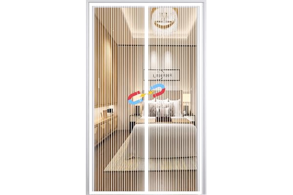 Moustiquaire Porte Magnétique, Auto-Adhésif Rideau en Maille, Fermeture Automatique, sans Perçage, pour Couloirs Patio Portes-White-A|| 90x210cm(35x82inch)