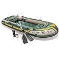 VWretails Seahawk 4, 4 Person Inflatable Boat for Flood Rescue, Adventure, Rafting, Fishing, with Oars & Air Pump (68351)