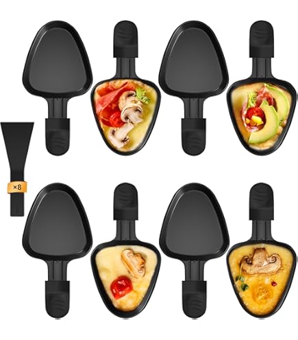 8 x 27041 raclette pannetjes ovaal LxBxH: 10,5x10x1,4cm (pan) totale lengte 19,7 cm vaatwasmachinebestendig vervanging compatibel met Klarstein/Princess /Tristar/Tefal zoals XA400102