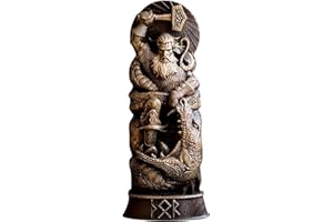 TAECOOOL Norse God Resin Statue Scandinavian Pantheons, Norse Gods Figurine Craft Viking Mythology, Home Wine Cabinet Shelt Bookcase Sculpture Orament (Thors)