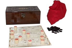 rukauf. Lottos gra rosyjska lotto (Loto) zestaw do zabawy w pięknie ozdobionej drewnianej skrzynce z drewnianymi figurkami, gra rodzinna