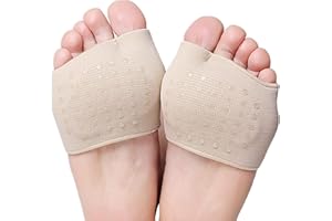 THIEAUDIO Metatarsal Pads, Foot Cushion Pads for Women and Men, Fabric Soft Socks for Supports Feet Pain Relief, Metatarsal Sleeve Pads for Mortons Neuroma Metatarsalgia Calluses Blisters (Beige-L(UK6-9))