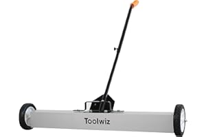 Toolwiz 91.44 cm/36'' Magnetic Sweeper with Wheels, 22.67 kg/50 Lbs Capacity Rolling Magnetic Floor Sweeper with Release Handle Industrial Magnets Heavy Duty Metal Pick Up