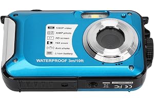 Undervattenskamera, Digitalkamera Vattentät Kamera med LCD-skärm 1080P 30MP för Snorkling Camping
