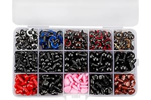 GLADFRESIT 752Pcs Plastic Safety Eyes and Noses with Washers, Doll Accessories for Amigurumi, Crochet Crafts, Teddy Bear, Puppet DIY