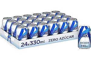 AQUARIUS Limón Zero Azúcar, Bebida Hidratante con Sales Minerales - Pack de 24 Latas de 330 ml