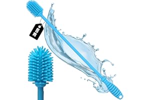 kprice® Goupillon Bouteille Silicone Géant XXL | Lave Bouteille | Ecouvillon Gourde | L38 cm | Brosse de Nettoyage | Brosse Nettoyage Vaisselle | Carafe | Bottle Brush | Thermos (Bleu)