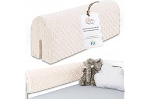 Totsy Baby Chichoneras Cuna Parachoques cunas Bebe 50 cm - Protector Anti caida y Golpe Espuma de Barrera Seguridad niños y niñas para Cama Protection de Valla y Borde Infantil Beige Claro