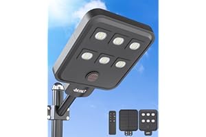 JAYNLT Farolas Solares Exteriores, 6500K Potente Farola Solar con Sensor de Movimiento, IP67 Impermeable Foco Solar de Seguridad para Entrada Jardín