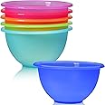 idea-station Neo Plastic Bowls 6 Pieces - 13 cm / 350 ml - Reusable Cereal Bowl Set - Perfect for Kids, Baking, Cooking, Cereals, Salads, Snacks, Fingerfood - Camping Bowl in 6 Bright Colours