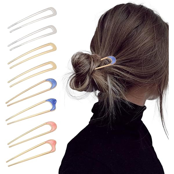 6 Stück U-förmige Haarnadeln Aus Metall – Französischer Vintage-Stil, Für Dutt & Hochsteckfrisuren