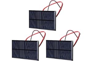 NAROOTE Kleine Solarmodule, 3-teiliges Mini-Solarmodul DC 6 V Polysilizium-Solar-Epoxidzellen-Lademodul Solar-DIY-System-Kits mit 30 Cm Kabel