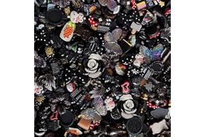 ULALAZA 100 süße Schleim-Charms,Bastelarbeiten und Ornamente, Scrapbooking-Perlen, verschiedene Süßigkeiten, Obst, Kuchen, Harz, Weihnachtsgeschenke, Spalier, Harz-Ornament-Kit, Zubehör