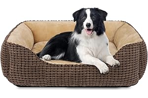 JOEJOY Średni rozmiar legowisko dla psa, nadające się do prania legowisko dla psa, antypoślizgowa miękka poduszka antylękowa dla średnich dużych psów i kotów, 76x61x23cm
