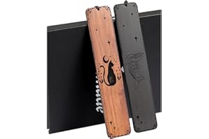 HOMEMARS Marcapáginas de madera, 2 piezas, Cat Moon Rosewood Blackwood, Regalos para mujeres y hombres, Made in Wood