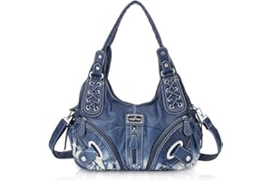 Angel Kiss Damen Schultertasche Hobo Tasche Umhängetaschen Schlusstaschen Henkeltaschen weiches PU Leder mit Reißver Handtasche Viele Fächer tolle tasche für Frauen