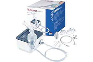 Beurer IH 16 Inhalateur avec technologie à air comprimé, design compact, pour le traitement des voies respiratoires supérieures et inférieures, pour adultes et enfants, nettoyage facile
