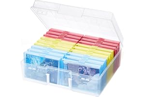 Lifewit Storage Box, 4 x 6 10 x 15 cm 4R, Photo Organiser, 18 Inner Picture Containers, Multicoloured Boxes, Seed Storage, Crafts, for Cards, Pictures, Stamps, Office Supplies, with 1 Sheet of Label