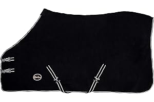 CWELL NEW HORSE COB PONY SHOW TRAVEL BLACK FLEECE RUG 3'6-7'0" stable cooler choice of Sizes
