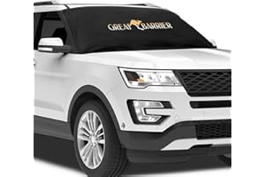 GREAT BARRIER Funda Protector para Parabrisas – Funda Tela Auto para Coche útil Todo el año. Protege la Luna Delantera de Hielo y Nieve en Invierno, de Sol y Rayos UV en Verano - Tamaño Extra Grande 145 x 188 cm