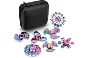 ANZMTOSN Ensemble de Jouets Fidget Spinners Arc-en-Ciel Finger Hand Spinner Metal Fidget Chain Cube Kit Focus Autisme Jouet Gyro Soulagement du Stress Spirale Twister Anti Anxiété Cadeaux Enfants Adultes