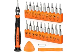 JOREST 24Pcs Kit Tournevis de Précision, Outillage Set avec Torx T1 T2 T3 T5 T6 T8 T9 T15, Phillips Triwing Y00,PH000, Etoile P2/5, -1.0/2.0, etc, pour Switch,PS4, Xbox, Macbook, PC, Lunettes, Montre
