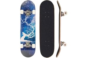 Sumeber - Tabla de Skateboard para Adultos, para Principiantes, cumpleaños, monopatín, para Adolescentes, niñas, niños y Adultos, Alce de fantasía