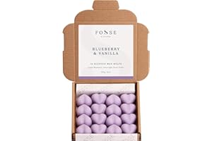 Fosse Living Blaubeere & Vanille Stark Duftende Sojawachs-Schmelzherzen | Duftwachs für Duftlampe Teelicht & Elektrisch | Vegan, Plastikfrei & Langanhaltend Wax Melts | 16er Pack