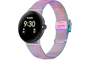 Issinlky Metal Strap Compatible with Google Pixel Watch, Mesh Stainless Steel Metal Bracelet for Google Pixel Watch Men Women