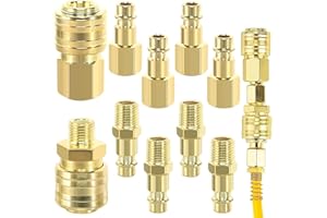 LAZULITHIC 10 Stück Druckluftkupplung Druckluftkupplung 1/4 zoll 1/4" BSP Schnellkupplung Druckluft Kupplungen Euro Druckluftkupplung für Schläuche Kupplungsstecker,Luftleitung Schlauch Kompressor