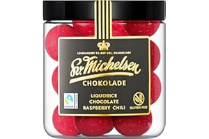 ‎LEVERANDØR TIL DET KGL. DANSKE HOF SV. MICHELSEN CHOKOLADE HÅNDLAVET SIDEN 1933 Sv. Michelsen Lakritze – Dänische Lakritz-Kugeln mit Weißer Schokolade, Himbeere & Chili – 150g | Handgefertigt, Glutenfrei, Gourmet Lakritz Geschenk | Hochwertige Süßigkeiten aus Dänemark