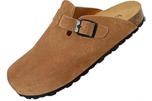 GONKOS®, Zuecos de Piel con Plantilla de Corcho, Piel Autentica, Corcho Natural, Hebilla Ajustables al Pie, Sandalias Hombre/Mujer, Suela Antideslizante EVA, Sandalias de Calidad Hechas en España