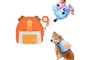 Yealay Dog Saddlebag Outdoor Dog Poop Bag Dispenser Treat Pouch, Dog Saddle Bag Backpack Harness with Lead D-Ring, Small Medium Dogs to Wear Saddle Bags for Hiking Travel Camping Training
