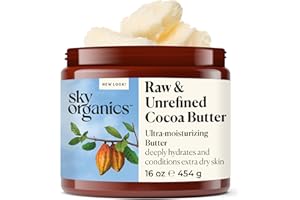 Sky Organics Le beurre de cacao brut, 100% Pure Raw Beurre de cacao peau 16 oz nourrissantes, hydratantes et guérison, pour la peau sèche, vergetures - pour les soins de la peau