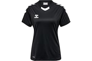 hummel Core XK Poly Jersey Sportshirt Damen Kurzarm - T-Shirt für Sport, Gym, Fitness - Trikot aus 100% Polyester - Sportkragen mit Fronteinsatz - Atmungsaktiv & Schnelltrocknend