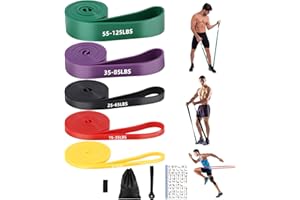 FAOKZE Bandes de résistance avec ancrage de Porte, poignée, Sac de Transport, Bandes de résistance pour Fitness, étirement, Yoga, Musculation, Pilates