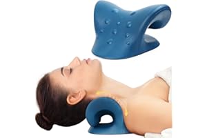 Cozyhealth Nacken-und Schulter-Relaxer, Nackendehner zur Linderung von Nackenschmerzen, Nackenstrecker Chiropraktikkissen zur Kissen für die Halswirbelsäule Entspannungskissen Nacken (Dunkel Blau)