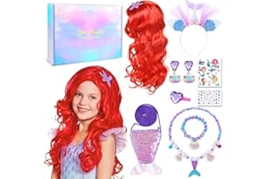COYBTO Principessa Dress Up Accessori,Accessori Principessa Elsa con Parrucca Corona Bacchetta,Elsa Regali per Ragazze Bambina per Carnevale Halloween Cosplay Festa Compleanno